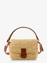 Mamma Baguette Medium raffia crossbody bag