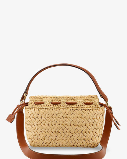 Mamma Baguette Medium raffia crossbody bag