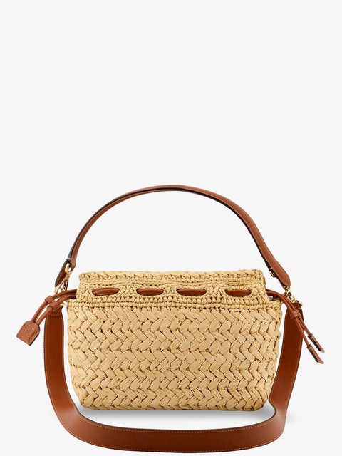 Mamma Baguette Medium raffia crossbody bag