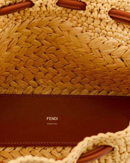 Mamma Baguette Medium raffia crossbody bag