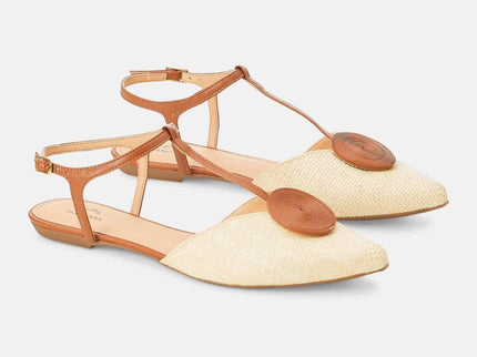 Acerola Raffia-Textil-Sandale Braun – Flach & Nachhaltig