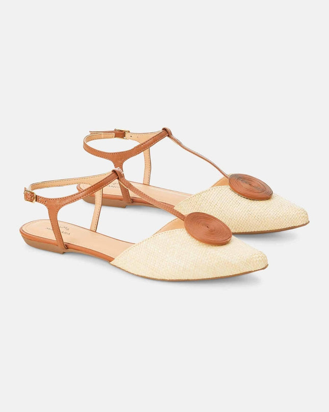 Acerola Raffia-Textil-Sandale Braun – Flach & Nachhaltig