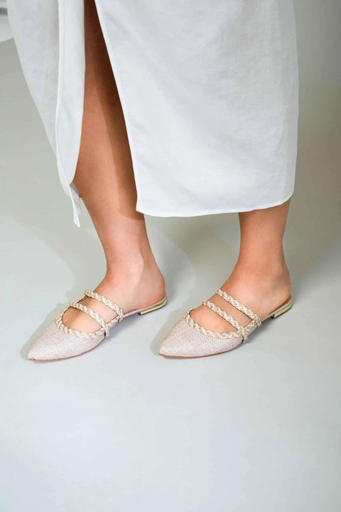 Mangará Amburana Damen-Mules Beige – Nachhaltig & Stilvoll