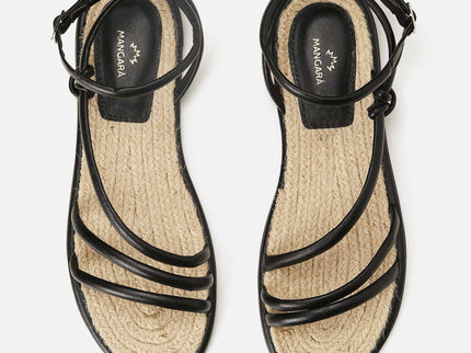 Angico Leder-Riemchensandalen Schwarz