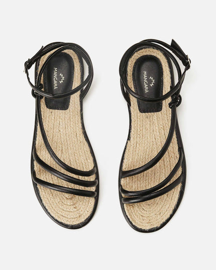 Angico Leder-Riemchensandalen Schwarz