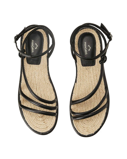 Mangará Angico Riemchensandalen – Schwarzes Leder