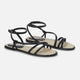 Mangará Schwarze Angico-LEDERRIEMENSANDALEN