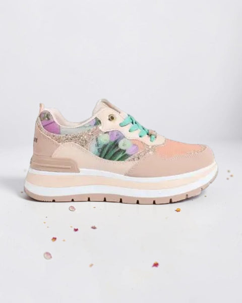 Modische Plateau-Sneaker (Violet Blossom)
