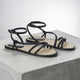 Mangará Schwarze Angico-LEDERRIEMENSANDALEN