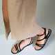 Mangará Schwarze Angico-LEDERRIEMENSANDALEN