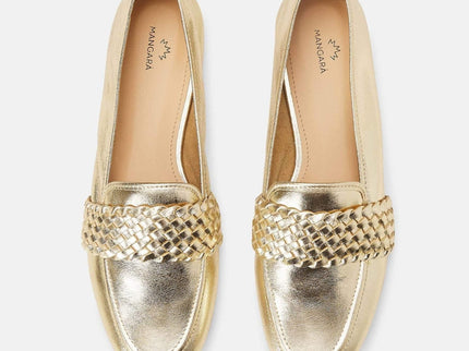Baru Gold Leather Loafers – Flat Summer (Copy)
