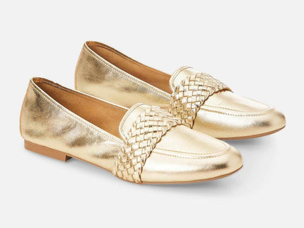 Baru Gold Leather Loafers – Flat Summer (Copy)