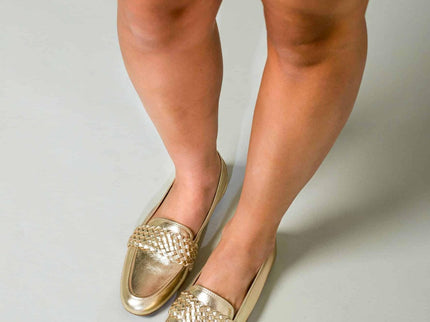 Baru Gold Leather Loafers – Flat Summer (Copy)
