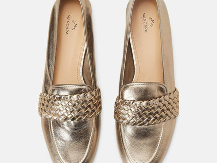 Baru Leder-Loafer Silber