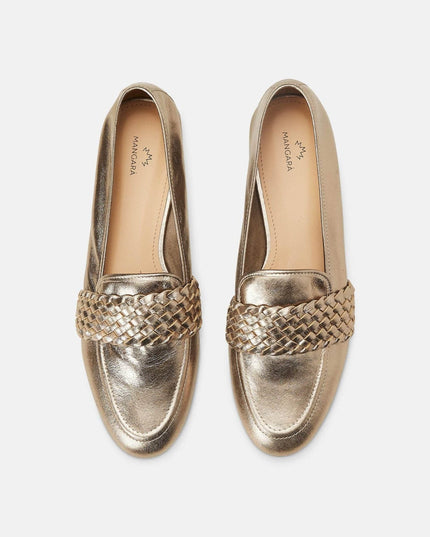 Baru Leder-Loafer Silber