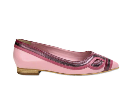 Begonia Pink Leather Ballerinas