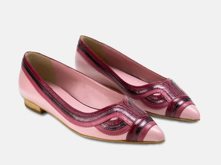 Begonia Pink Leather Ballerinas