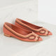 Begonia Karamell Leder-Ballerinas
