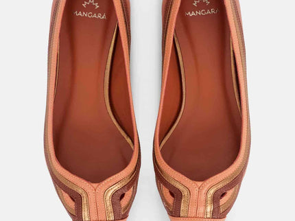 Begonia Karamell Leder-Ballerinas