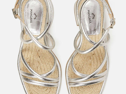 Bromelia Silber Leder-Sandalen