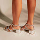 Bromelia Silber Leder-Sandalen