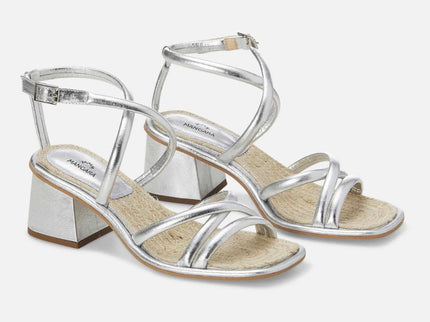 Bromelia Silber Leder-Sandalen