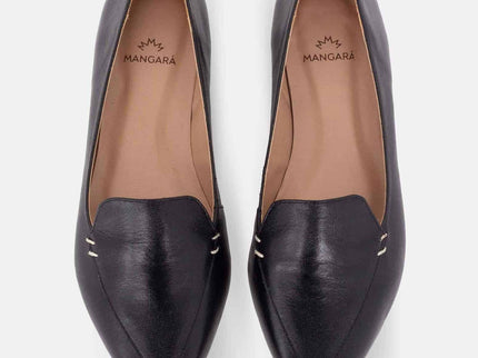 Black Leather Ballerinas Butia – Women’s Pointed-Toe Flat Shoes-2