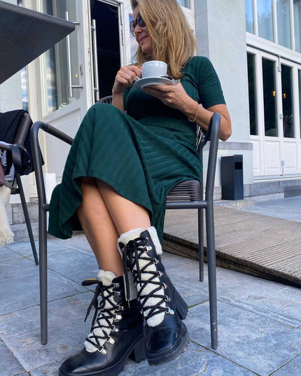 Mangárá Atelier | Cassia Combat Boots | Black