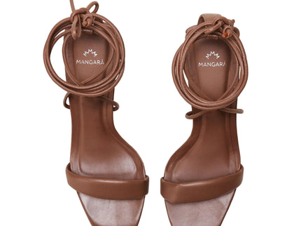 Caúna Chocolat Calf Leather Strappy Block Heel Sandals – 6.5cm