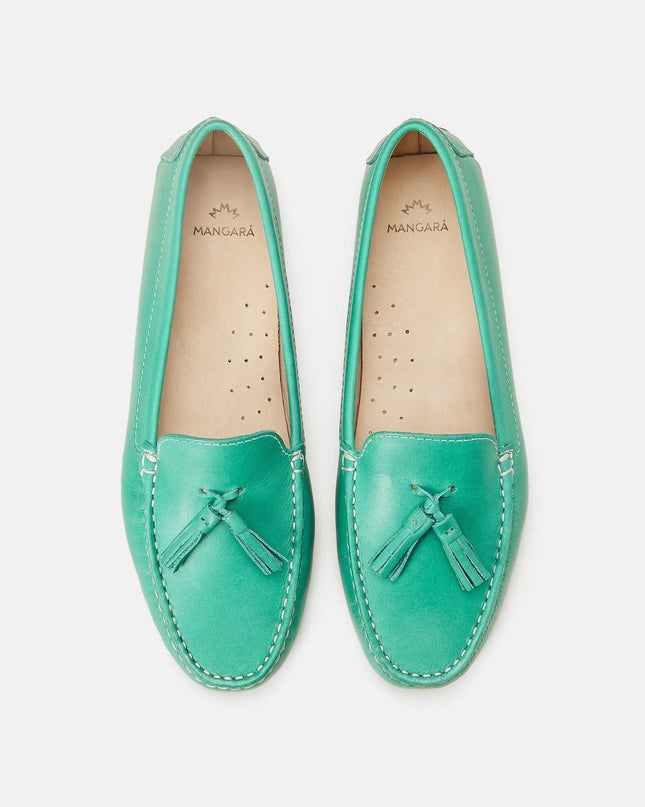 Caviúna Kalbsleder-Tassel-Loafer Grün