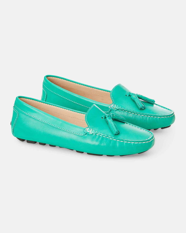 Caviúna Kalbsleder-Tassel-Loafer Grün
