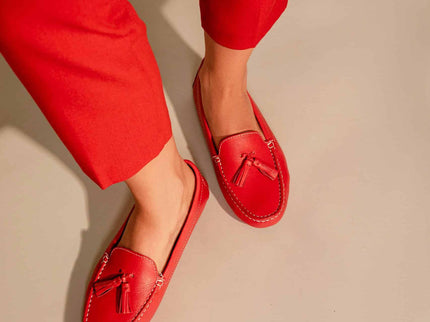 Caviúna Pink Calf Leather Tassel Loafers – Flat