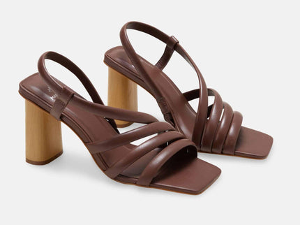 Cedro Chocolat Calf Leather Sandals – 8cm Cylindrical Block Heel