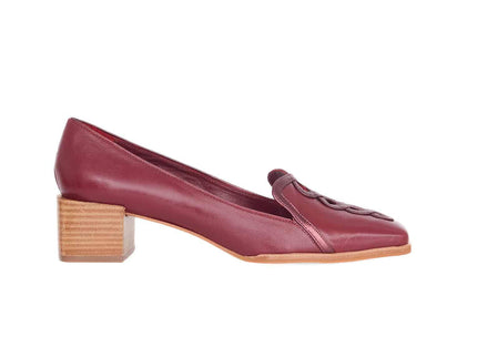 Cordía Purple Leather Loafers – 4cm Block Heel