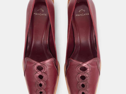 Cordía Purple Leather Loafers – 4cm Block Heel