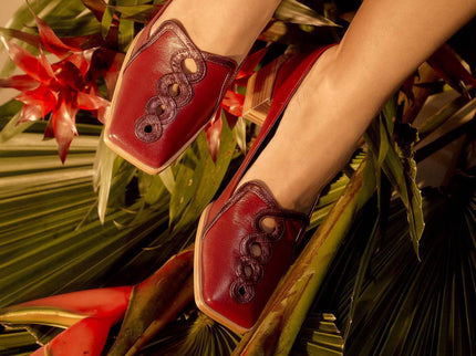 Cordía Purple Leather Loafers – 4cm Block Heel