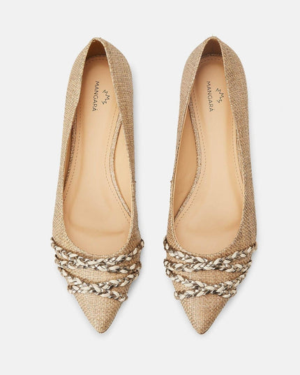 Guaraní Raffia-Leder Ballerinas – Natur Beige | Mangará Atelier