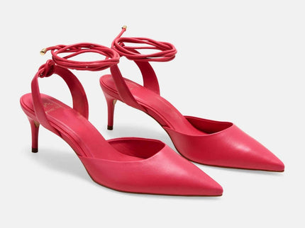 Jaborandi Pink Leather Slingback Heels