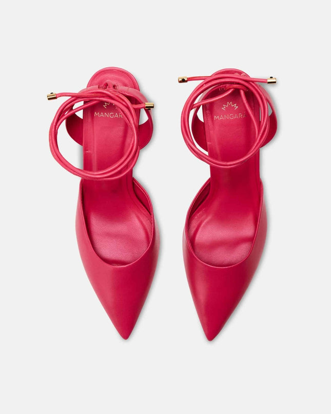 Jaborandi Pink Leather Slingback Heels