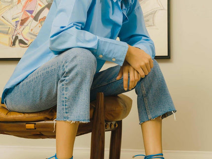 Jaborandi Leder-Slingback Blau