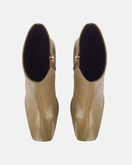 Senna Damen Leder-Boots | Olive Green