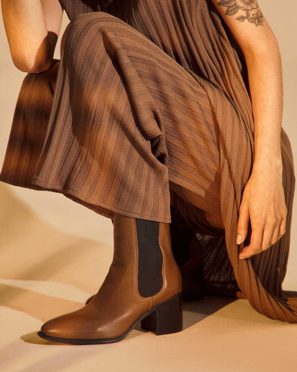 👢 Canna Damen Leder Chelsea Boots | Brown
