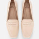 Cipó Beige Leder-Loafer mit eckiger Spitze – Flach