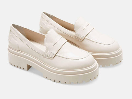 Carvalho Off-White Leather Loafers – 6cm Chunky Platform Sole