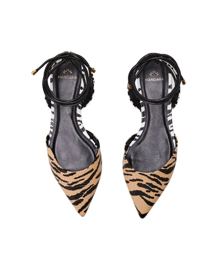 Mangará Palmito Flachsandalen – Kalbsleder Animal Print