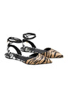 Mangará Palmito Flachsandalen – Kalbsleder Animal Print