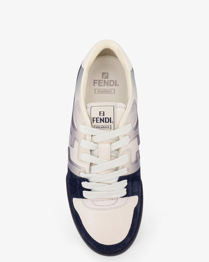 Match leather sneakers with suede inserts