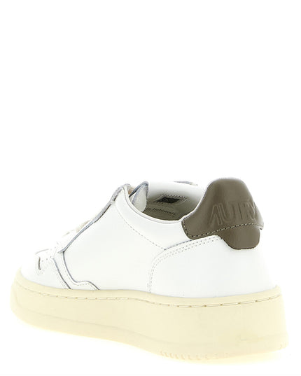 Autry | Medalist Low Sneaker aus Leder | Weiss/Grün | Damen