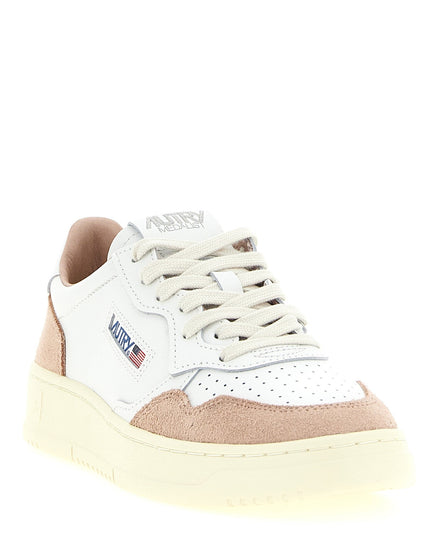 Autry | Medalist Low Sneaker aus Leder und Wildleder | Weiss/Rosa | Damen