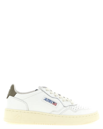 Autry | Medalist Low Sneaker aus Leder | Weiss/Grün | Damen